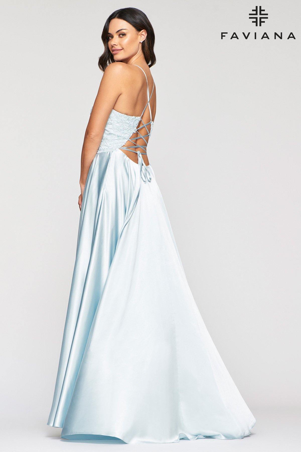 Faviana S10447 Long Formal Beaded Prom Dress - The Dress Outlet Faviana
