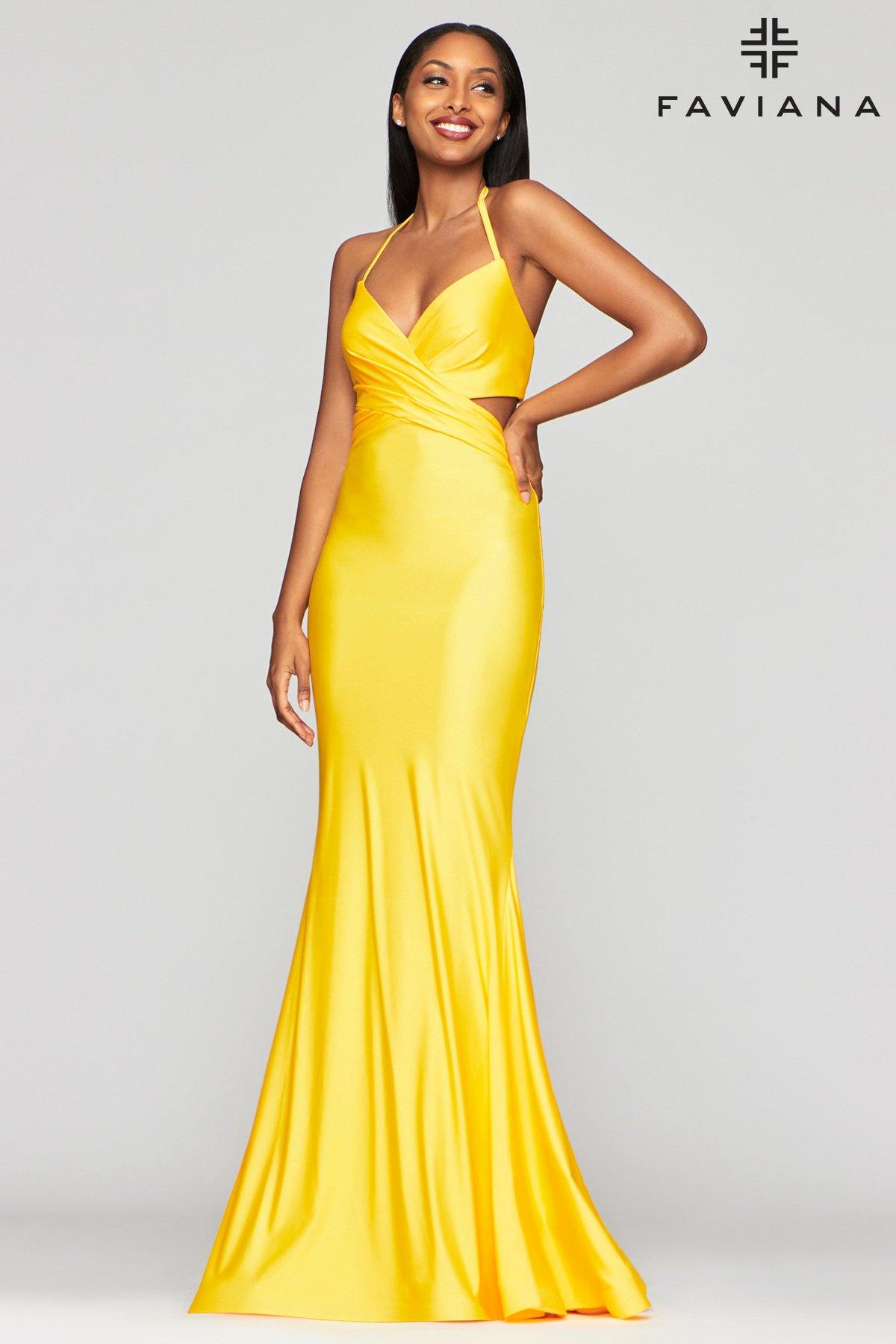 Faviana S10448 Long Bridesmaids Fitted Prom Dress - The Dress Outlet Faviana
