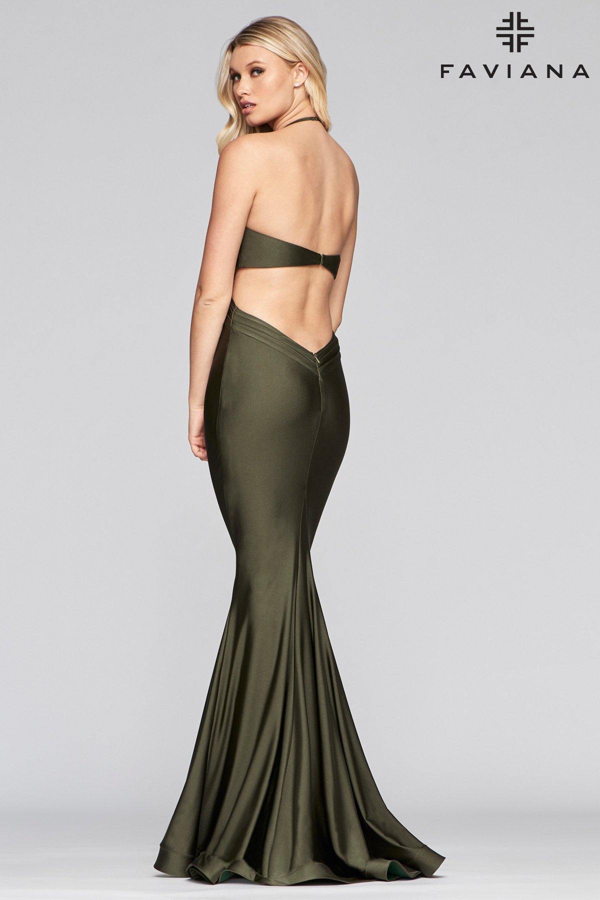 Faviana S10448 Long Bridesmaids Fitted Prom Dress - The Dress Outlet Faviana
