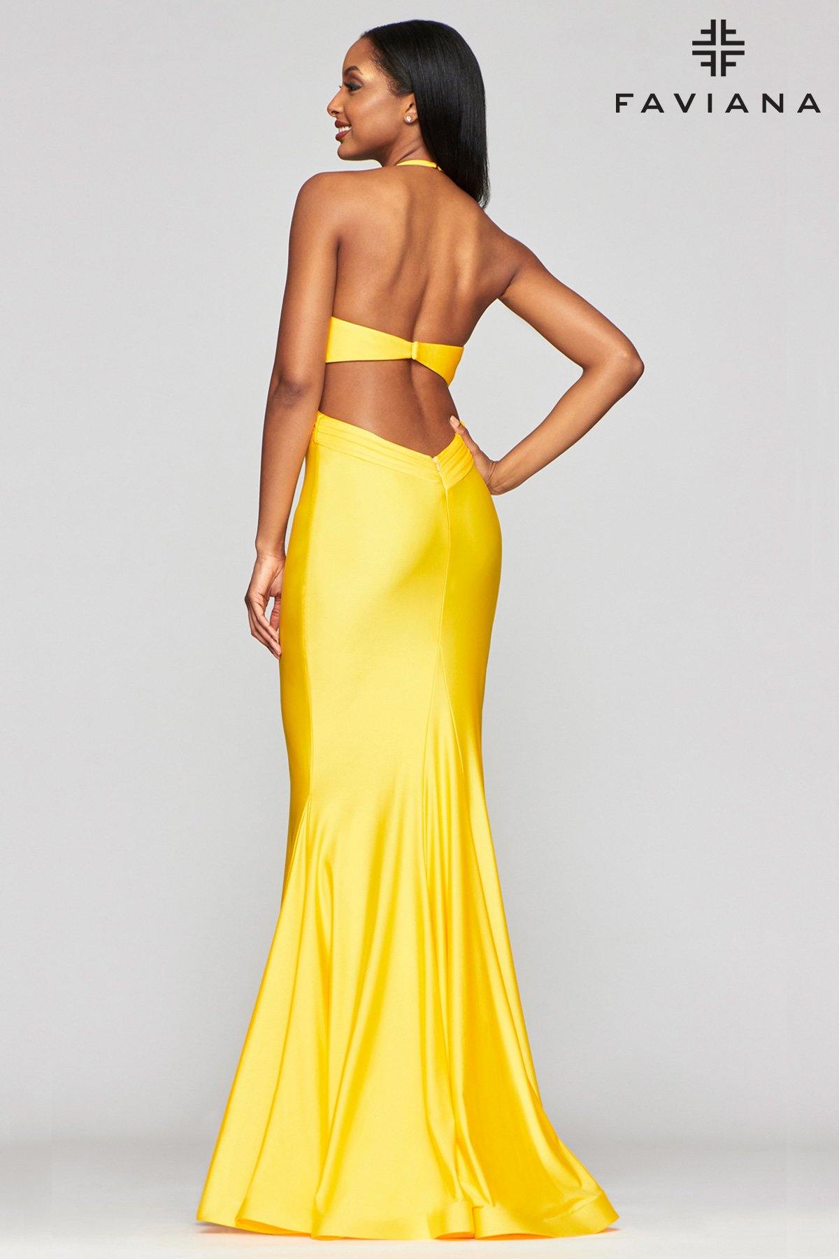 Faviana S10448 Long Bridesmaids Fitted Prom Dress - The Dress Outlet Faviana