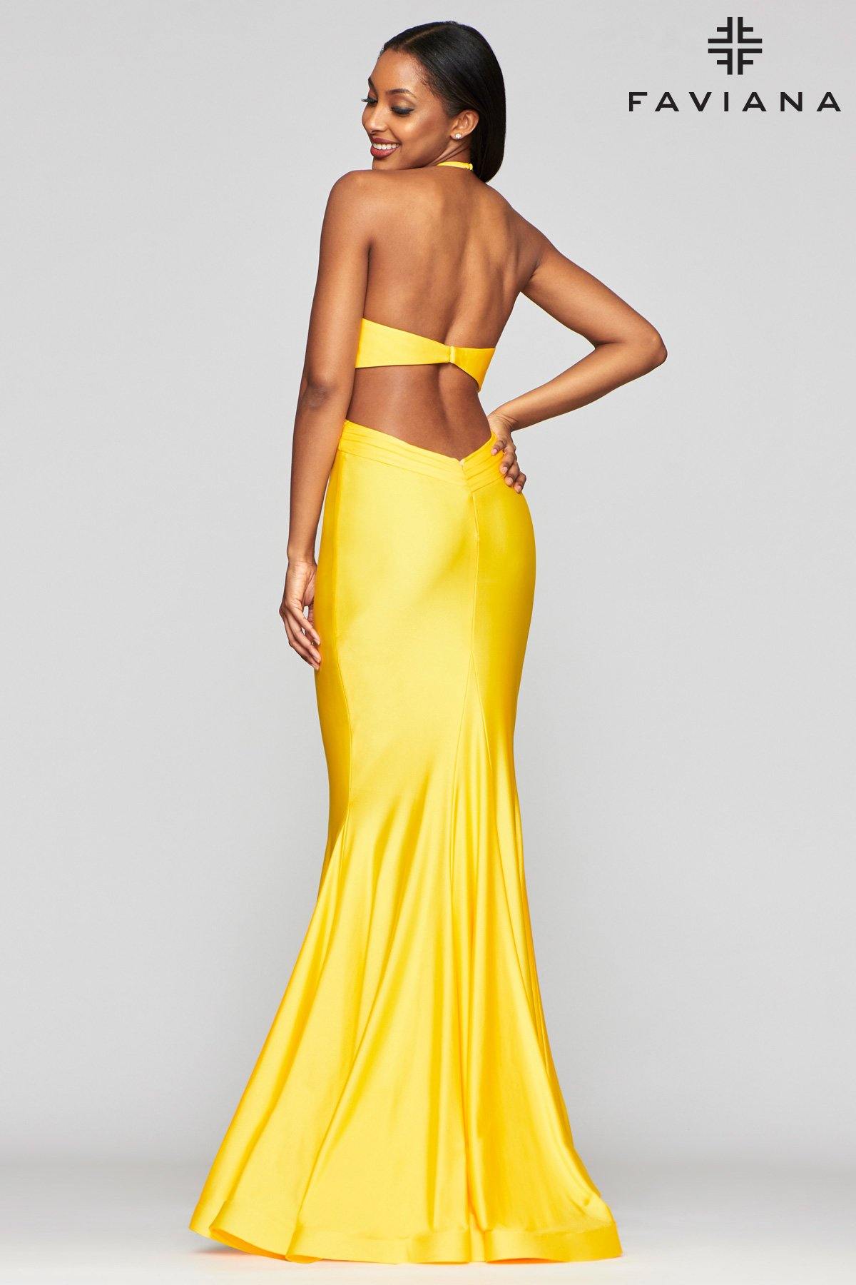 Faviana S10448 Long Bridesmaids Fitted Prom Dress - The Dress Outlet Faviana