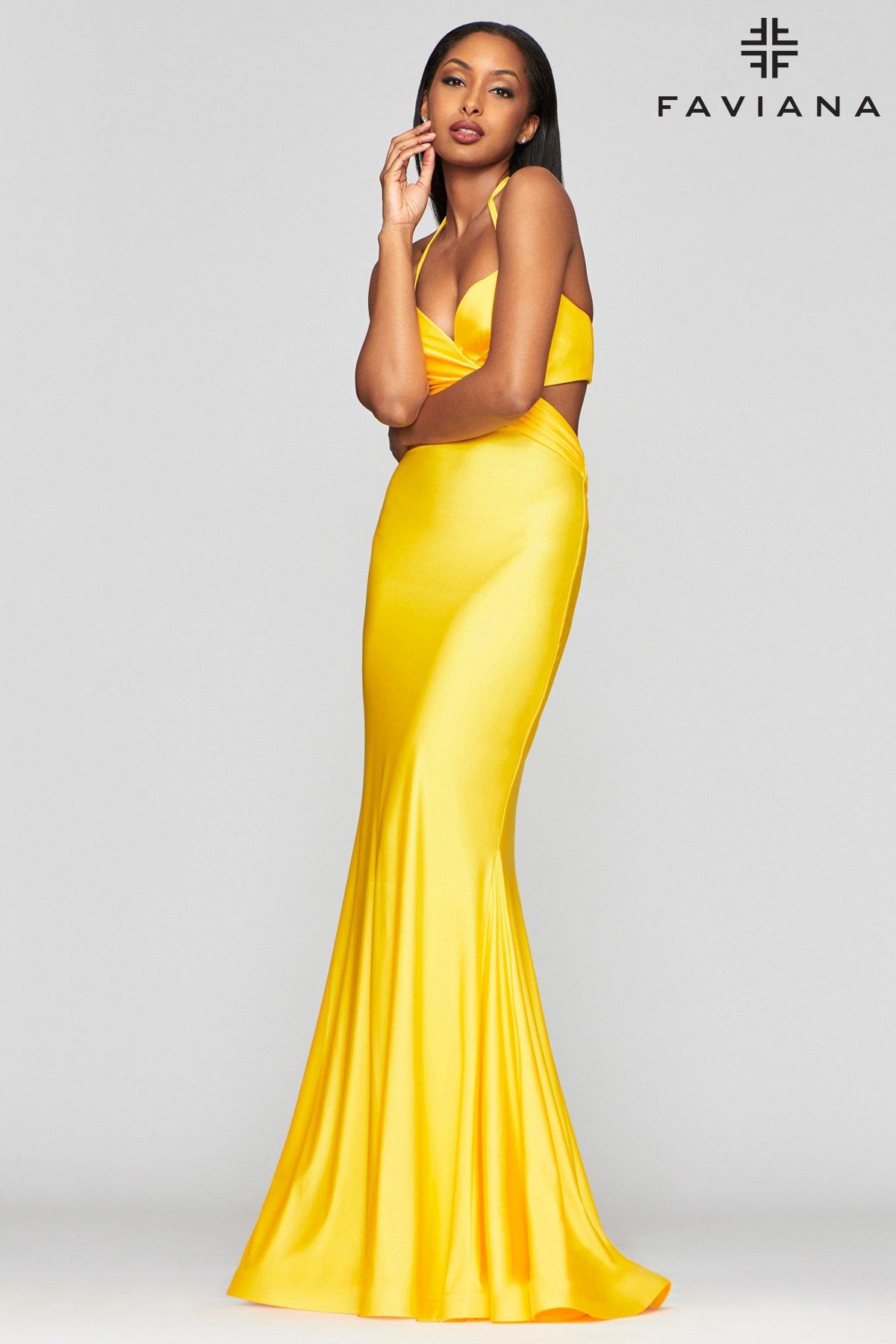 Faviana S10448 Long Bridesmaids Fitted Prom Dress - The Dress Outlet Faviana