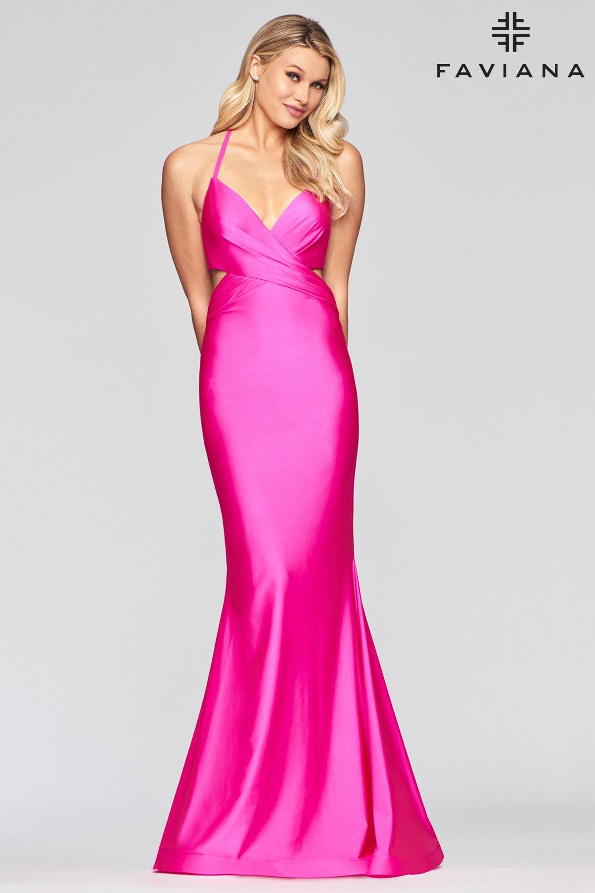Faviana S10448 Long Bridesmaids Fitted Prom Dress - The Dress Outlet Faviana