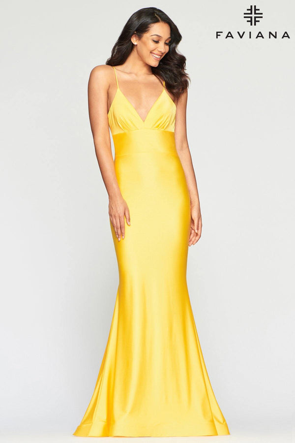 Faviana S10458 Long Formal Fitted Prom Dress