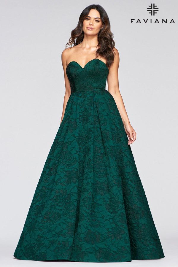 Faviana S10463 Long Strapless Prom Ball Gown