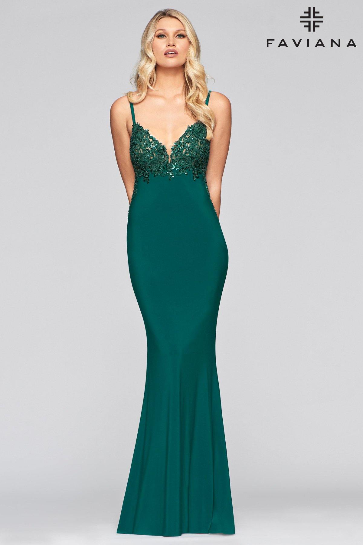 Faviana S10469 Prom Long Formal Fitted Prom Dress - The Dress Outlet Faviana
