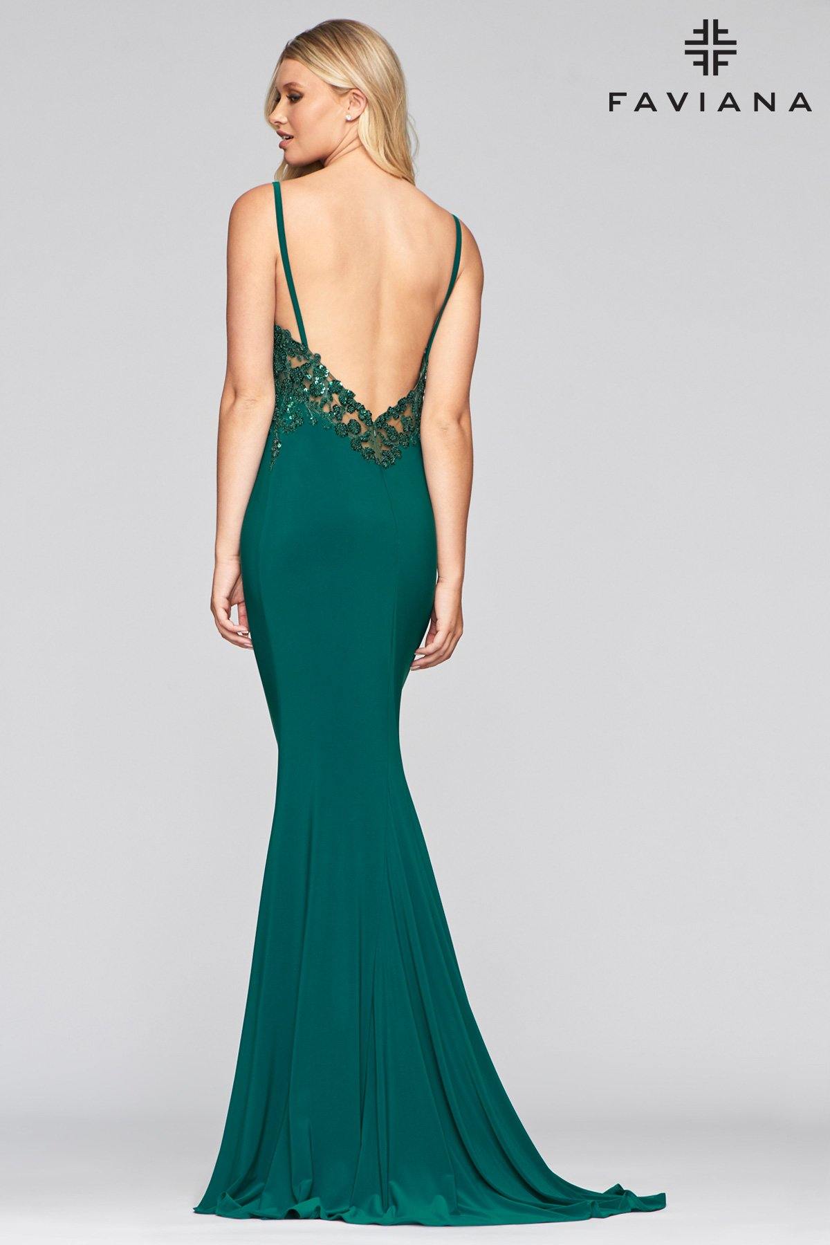 Faviana S10469 Prom Long Formal Fitted Prom Dress - The Dress Outlet Faviana
