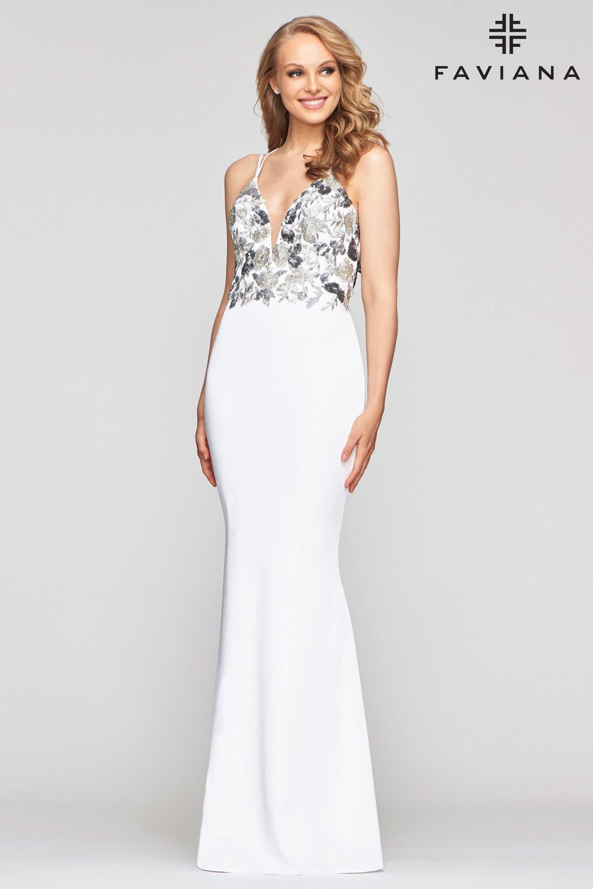 Faviana S10475 Long Formal Fitted Prom Dress - The Dress Outlet Faviana