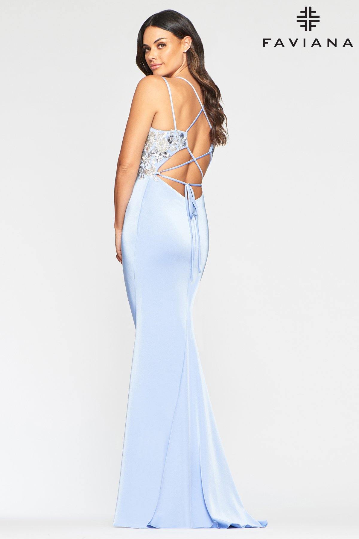 Faviana S10475 Long Formal Fitted Prom Dress - The Dress Outlet Faviana