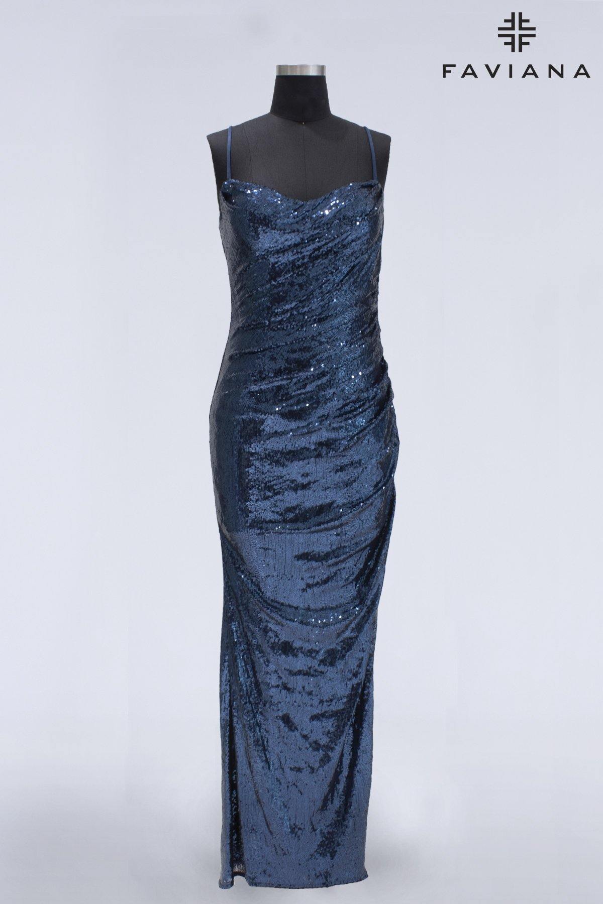 Faviana S10478 Long Formal Evening Prom Fitted Gown - The Dress Outlet Faviana