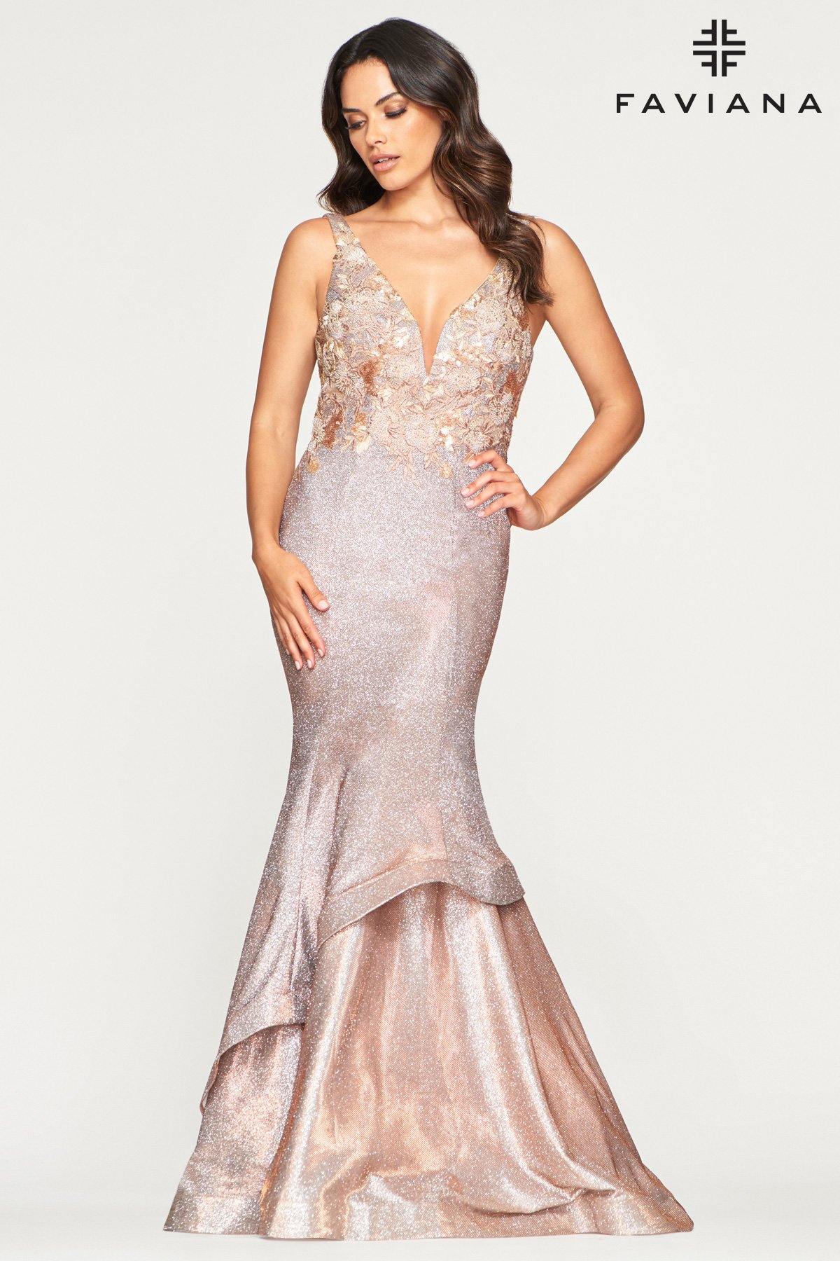 Faviana S10482 Long Formal Sleeveless Prom Dress - The Dress Outlet Faviana