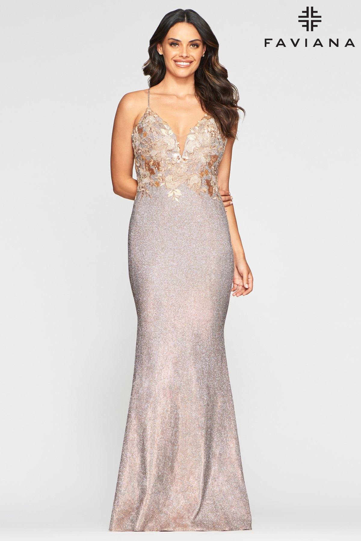 Faviana S10483 Long Formal Fitted Prom Dress - The Dress Outlet Faviana