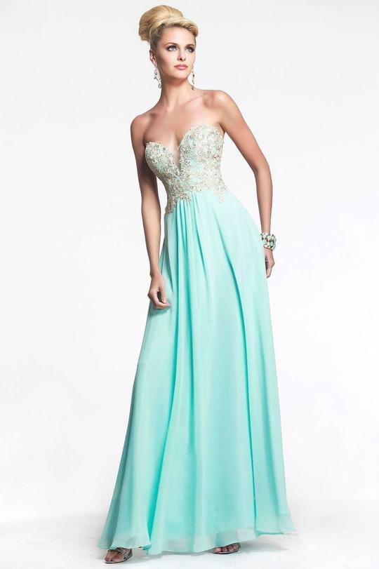 Faviana S7325 Long Strapless Chiffon Gown