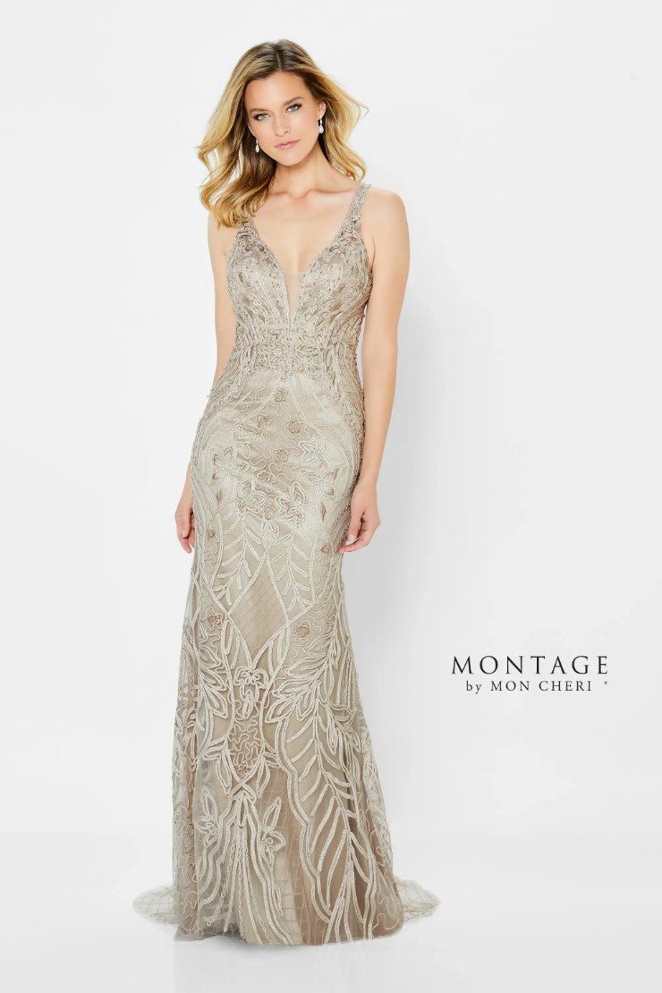 Formal Dresses Metallic Fit Ribbon Formal Dress Stone