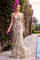 Mother of the Bride Dresses Long Beaded Mother of the Bride Formal Dress Beige/Multi