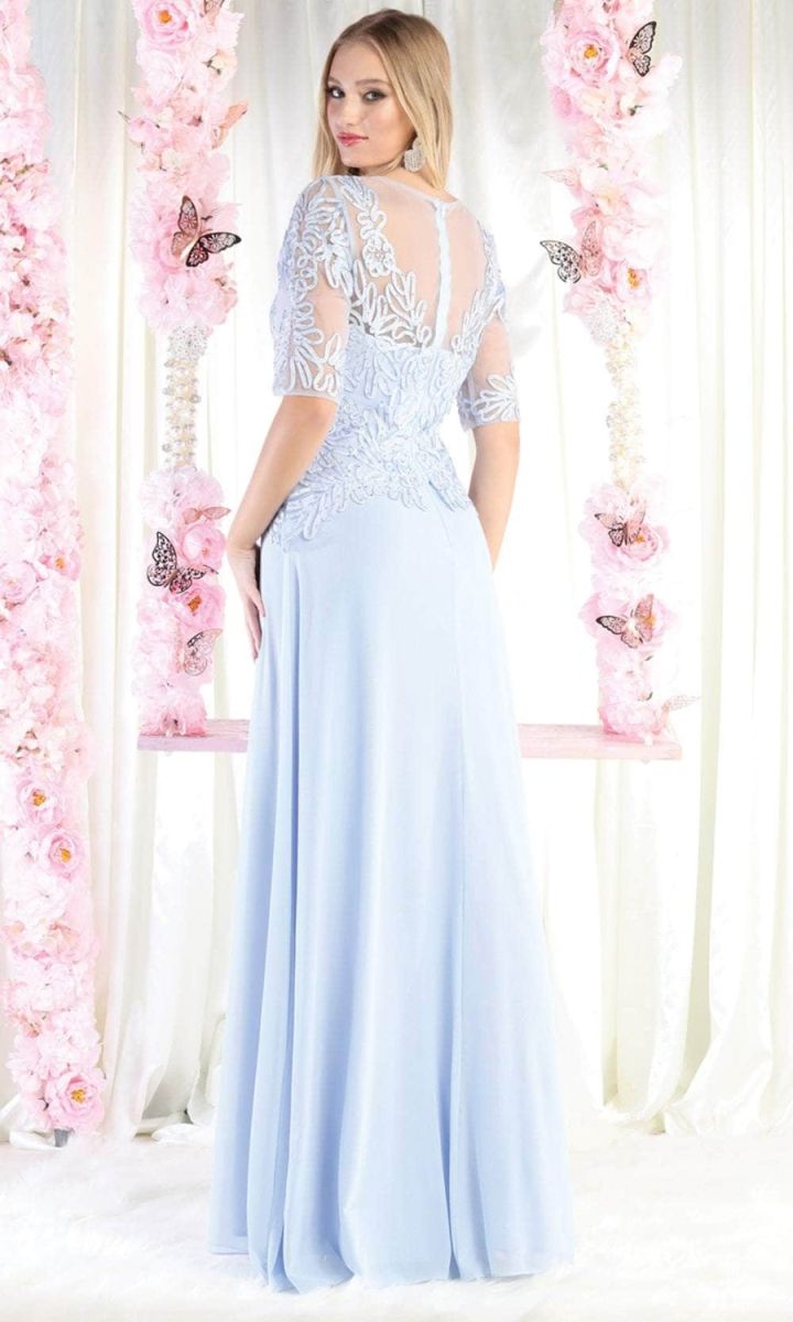 Illusion Floor-Length Chiffon Evening Gown A-Line May Queen 1979