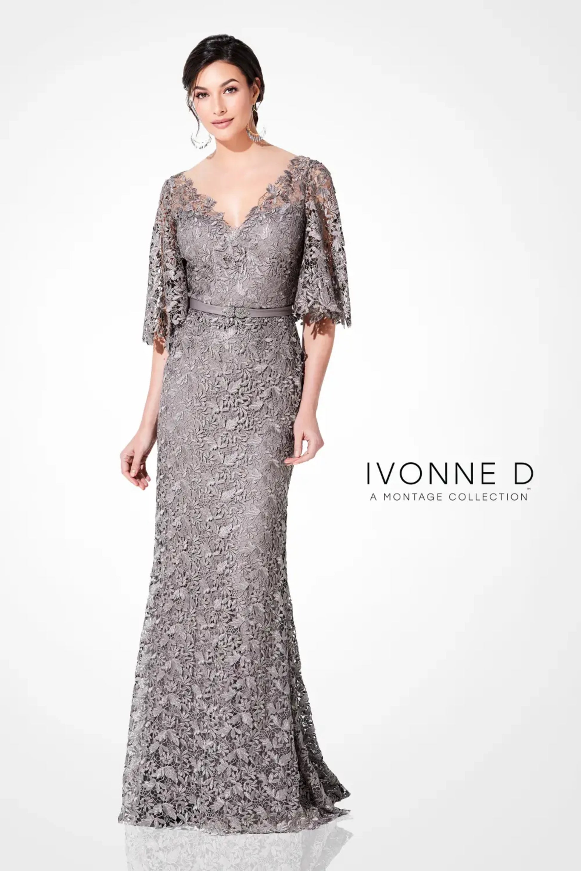 Ivonne D 220D29 Mother of the Bride Long Formal Lace Dress