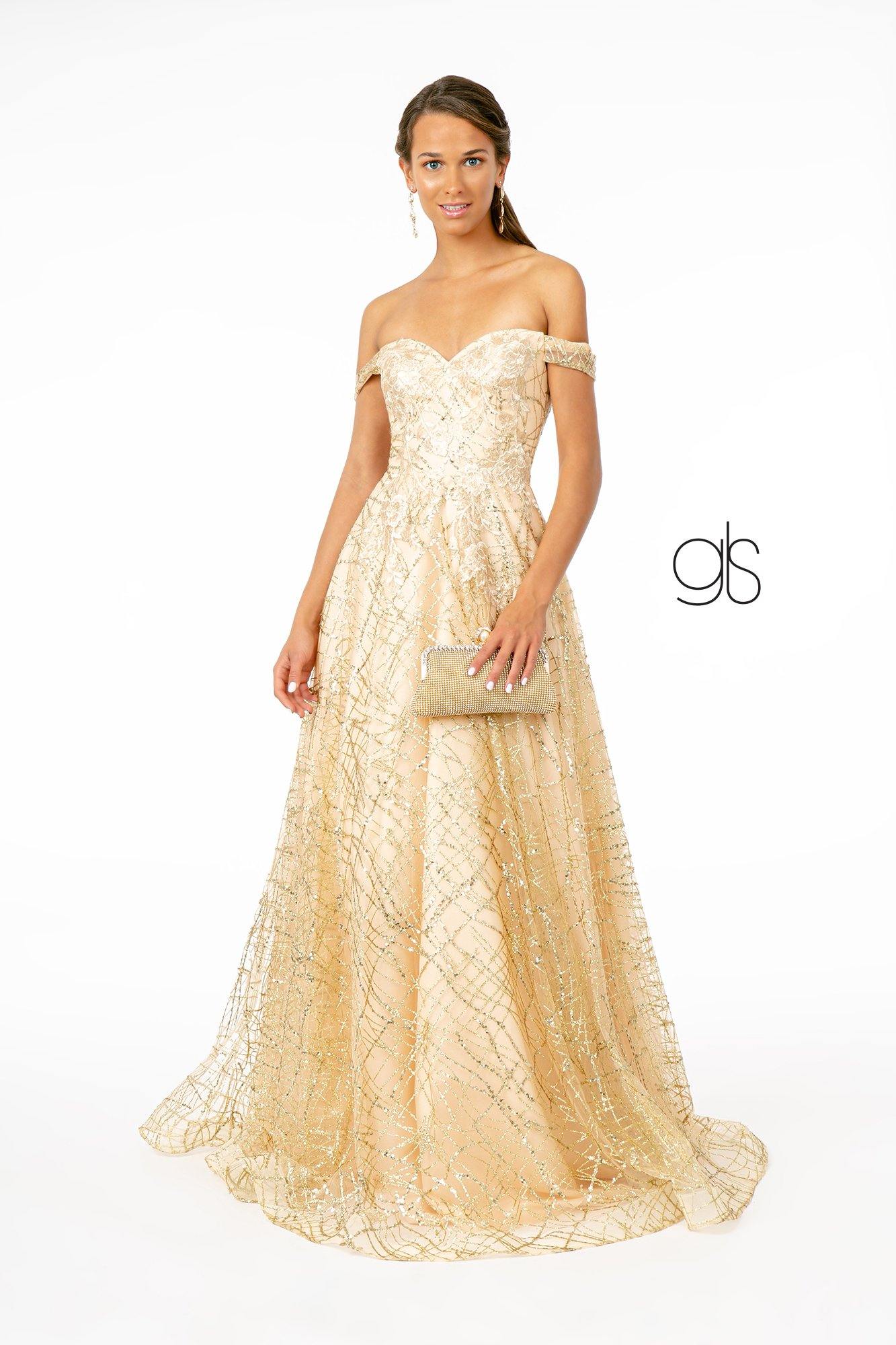 Floral Embroidery Long Prom A-Line Dress | The Dress Outlet Floral Embroidery Long Prom A-Line Dress | The Dress Outlet