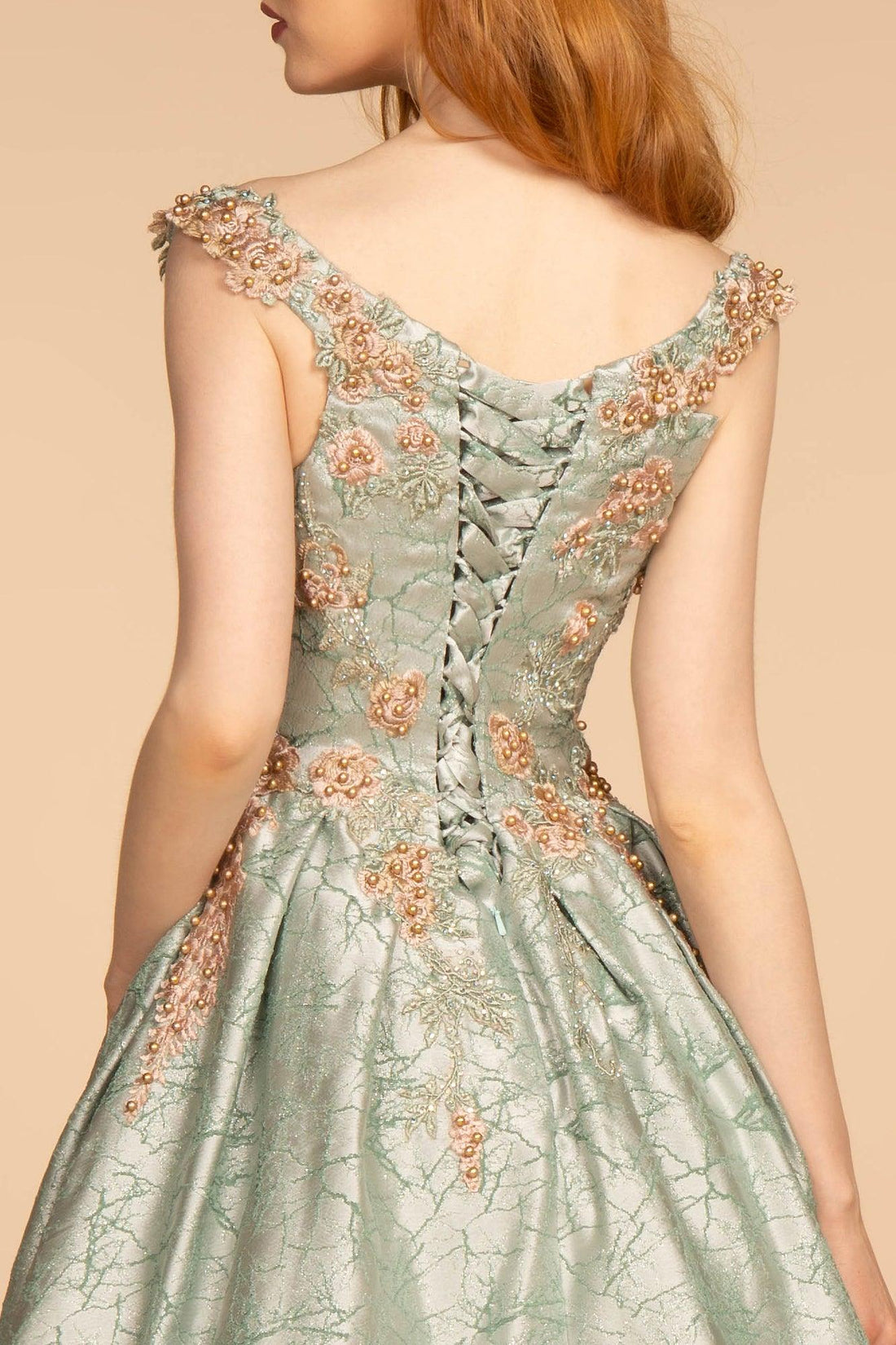 Gorgeous Floral Embroidered Prom Dress