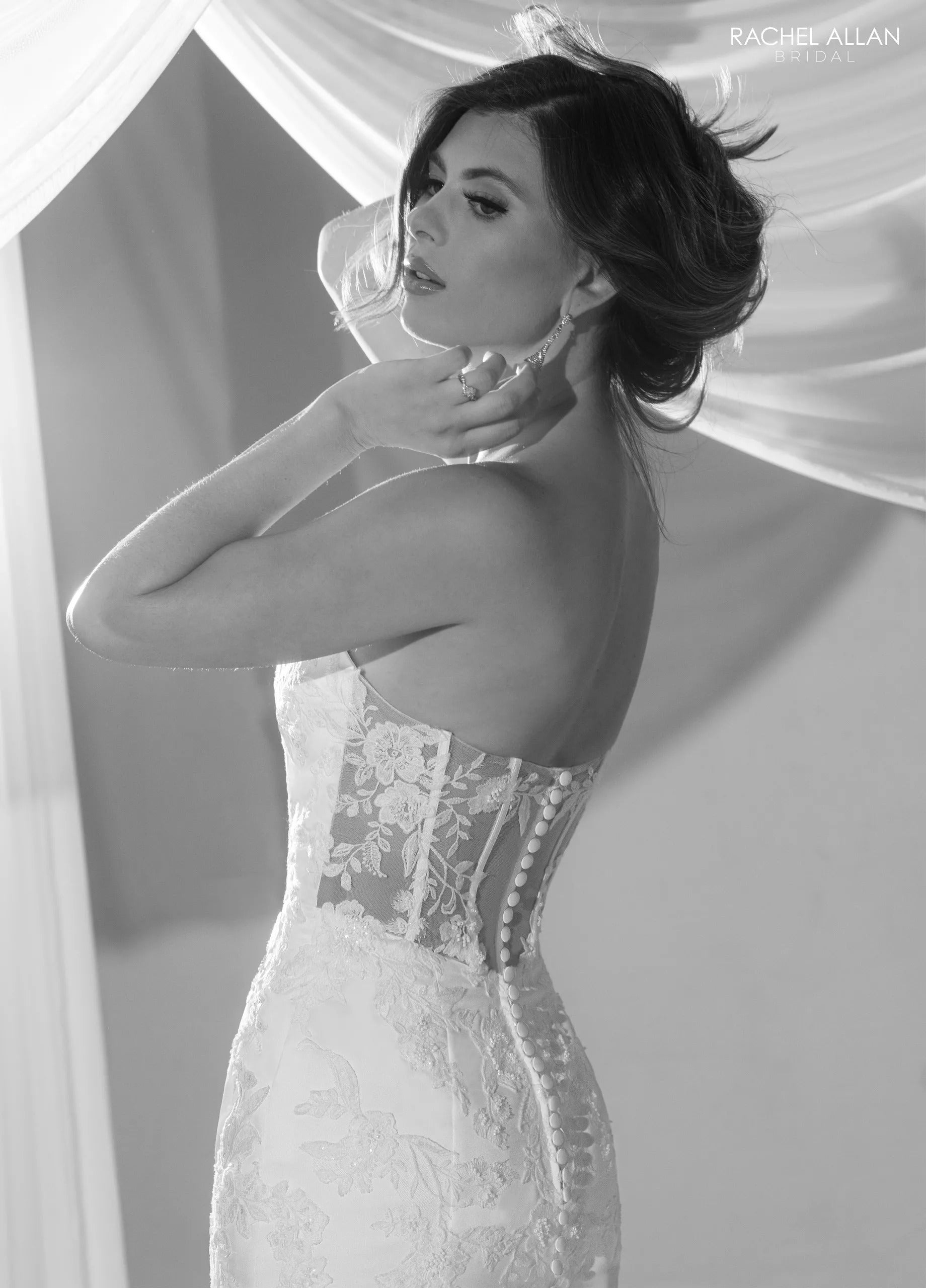 Ivory Nude V-Neck Floor-Length Tulle A-Line Wedding Gown with Detachable Liner Rachel Allan RB3231 Rachel Allan RB3232