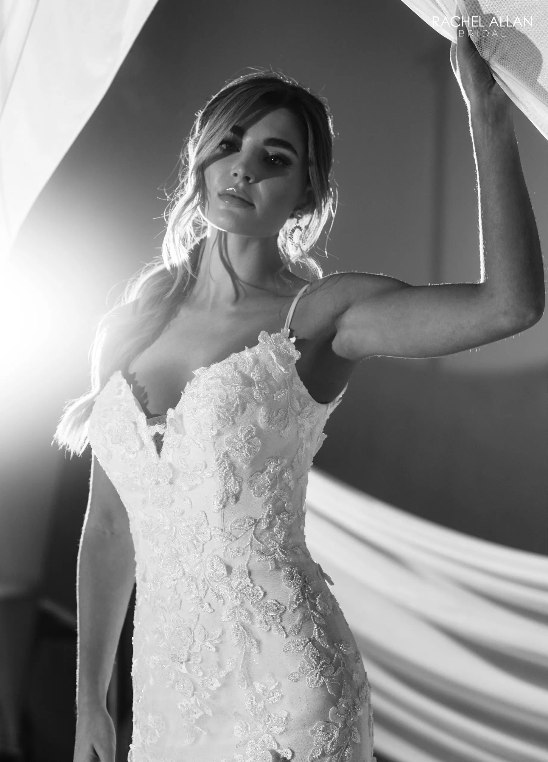 Ivory Nude Sweetheart Floor-Length Tulle Ball Gown with 3D Floral Applique Rachel Allan RB3228
