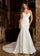 Wedding Dresses Lace Applique Long Mermaid Wedding Dress Ivory Nude