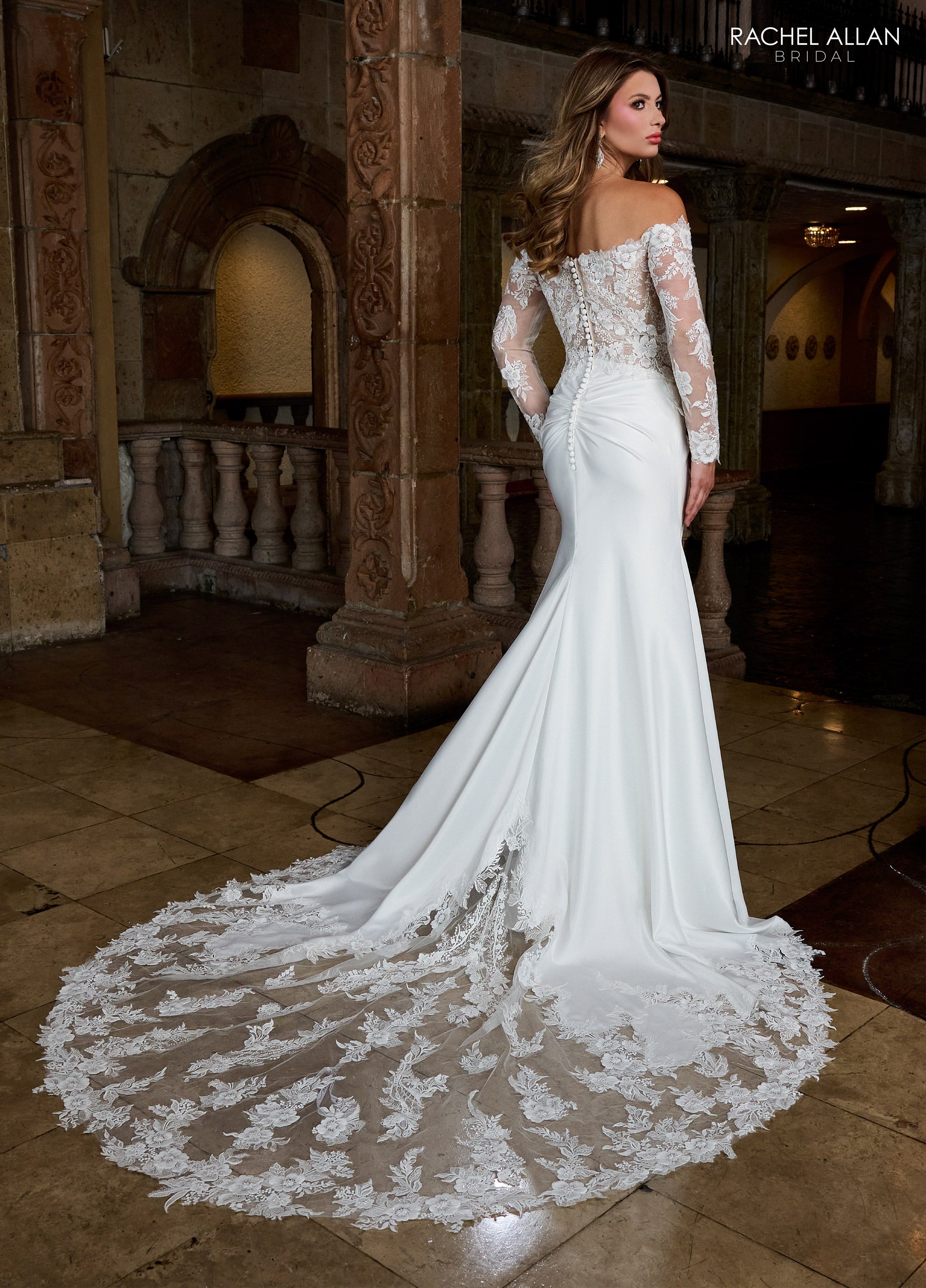 Rachel Allan RB3218 Long Bridal Gown Beaded Applique Wedding Dress