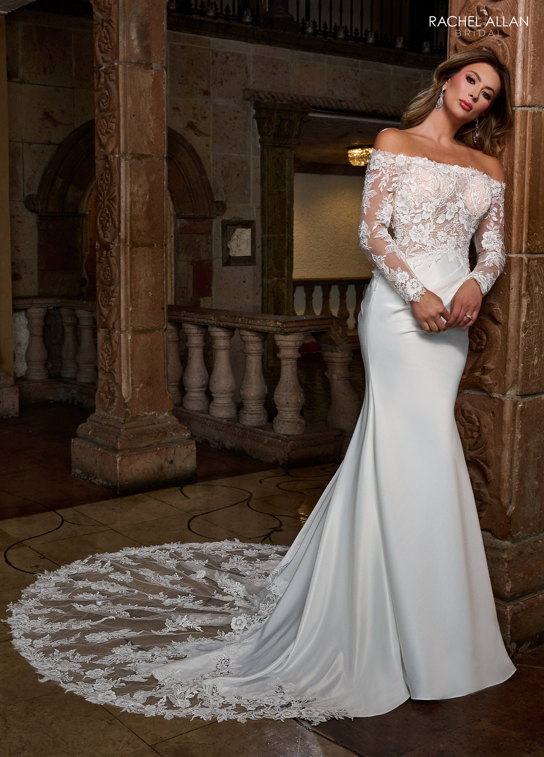 Rachel Allan RB3218 Long Bridal Gown Beaded Applique Wedding Dress