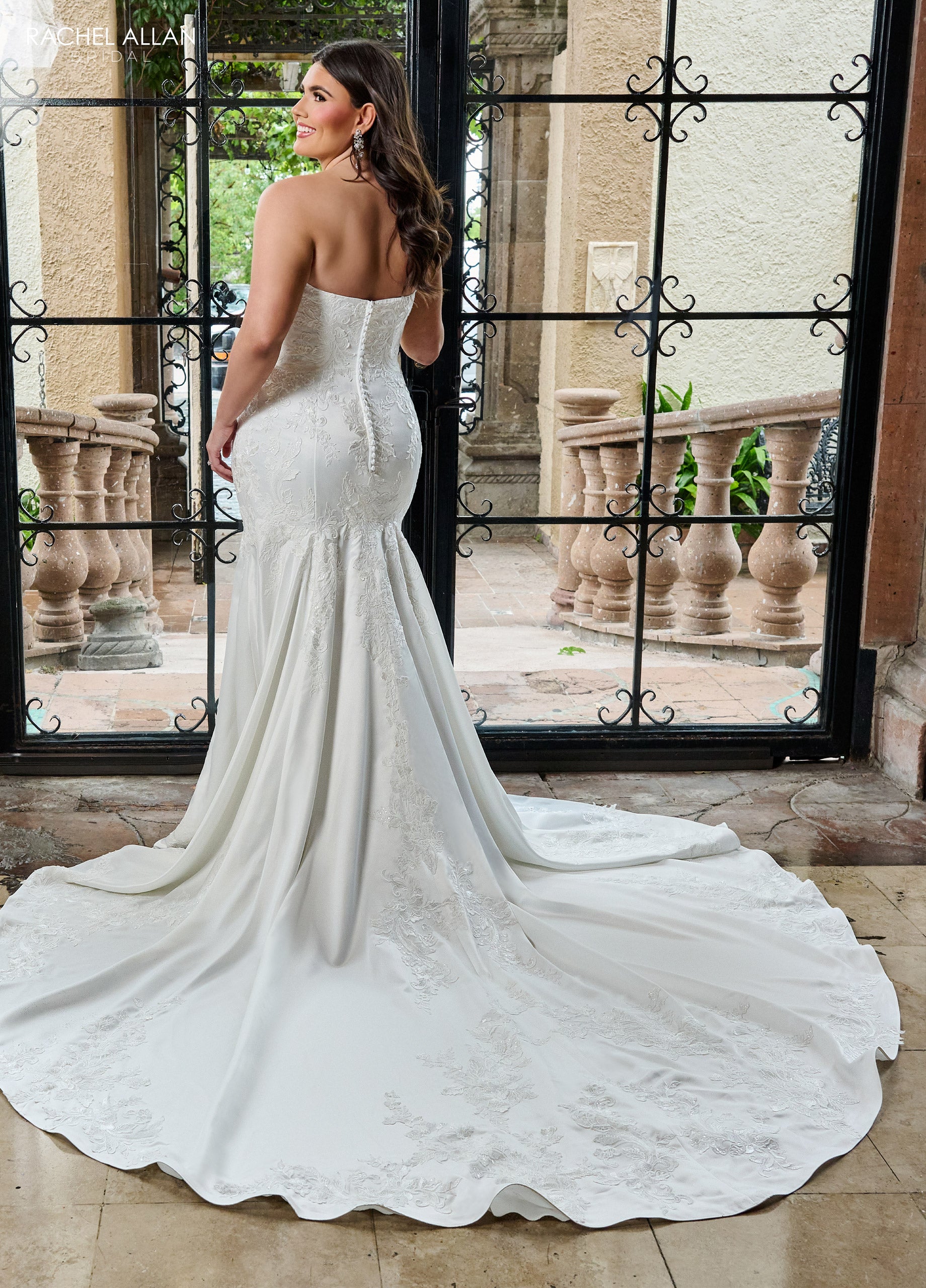 Rachel Allan RB3211 Lace Applique Long Mermaid Wedding Dress