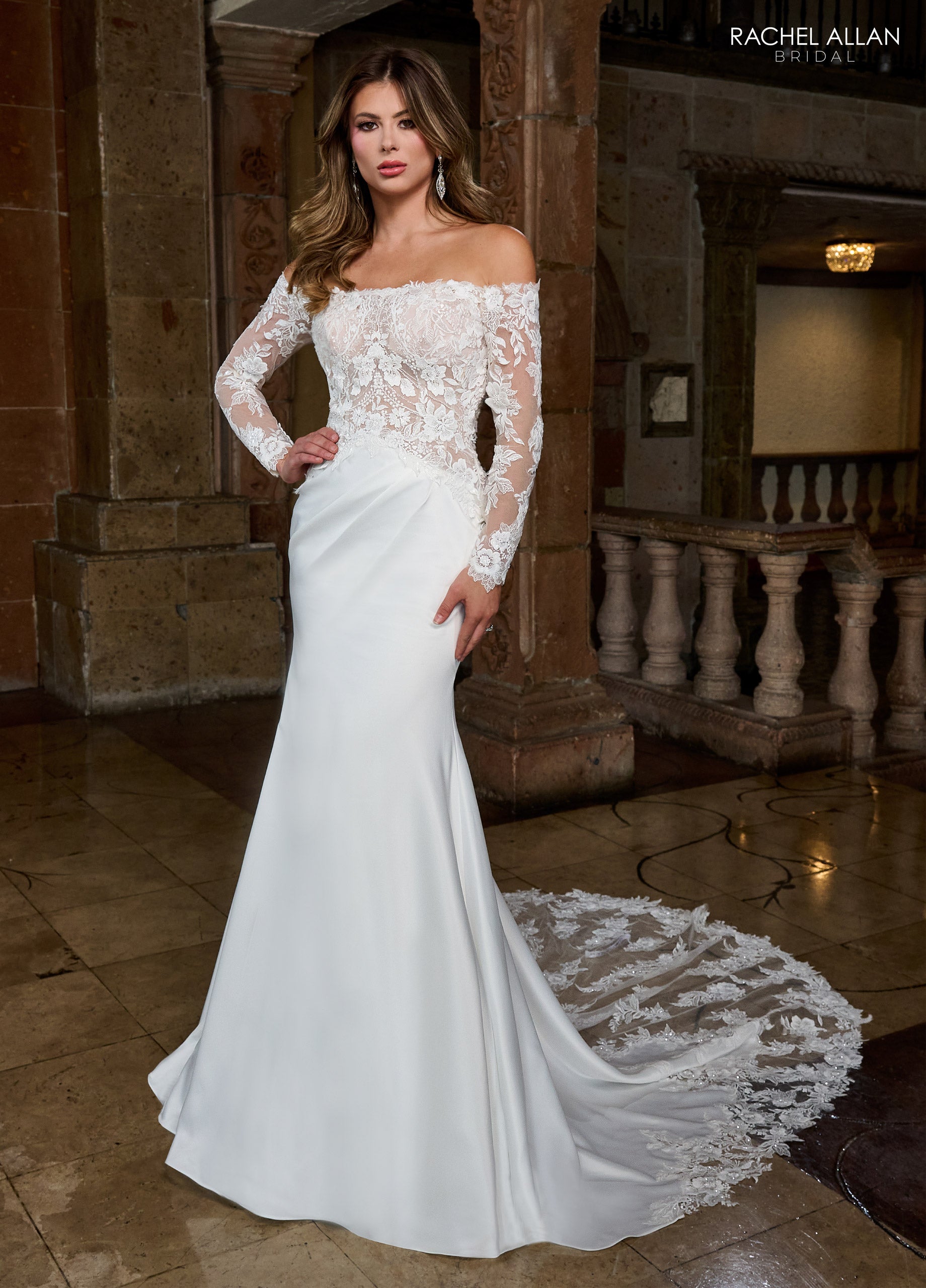 Rachel Allan RB3218 Long Bridal Gown Beaded Applique Wedding Dress