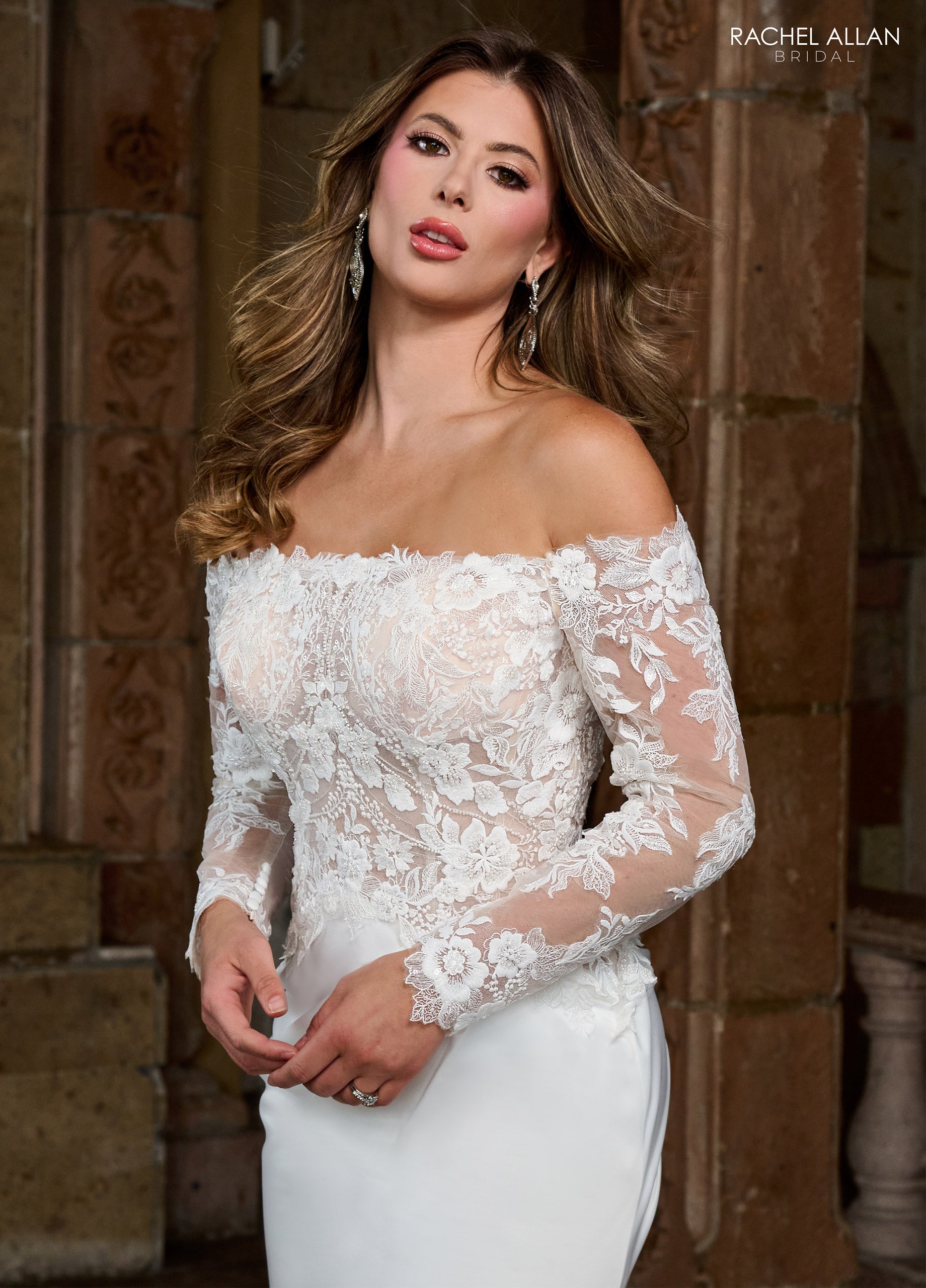 Rachel Allan RB3218 Long Bridal Gown Beaded Applique Wedding Dress