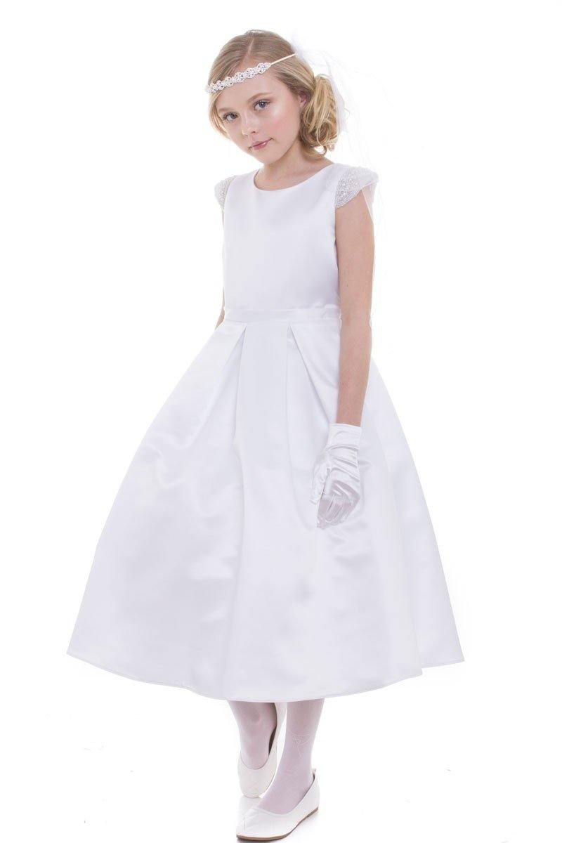 Flower Girl Dress Long Cap Sleeve - The Dress Outlet Petite Adele