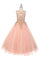 Flower Girls Beaded Ball Gown with Keyhole Back - The Dress Outlet Cinderella Couture
