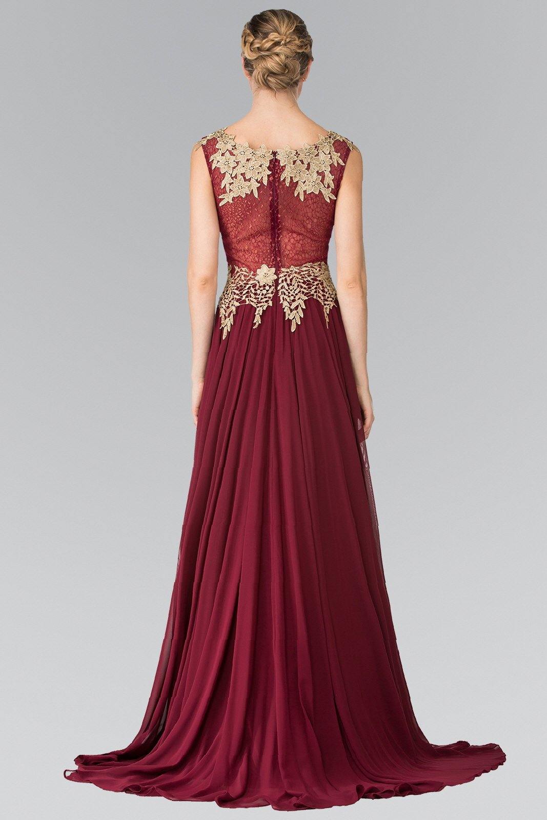 Flower Lace Chiffon Long Prom Dress