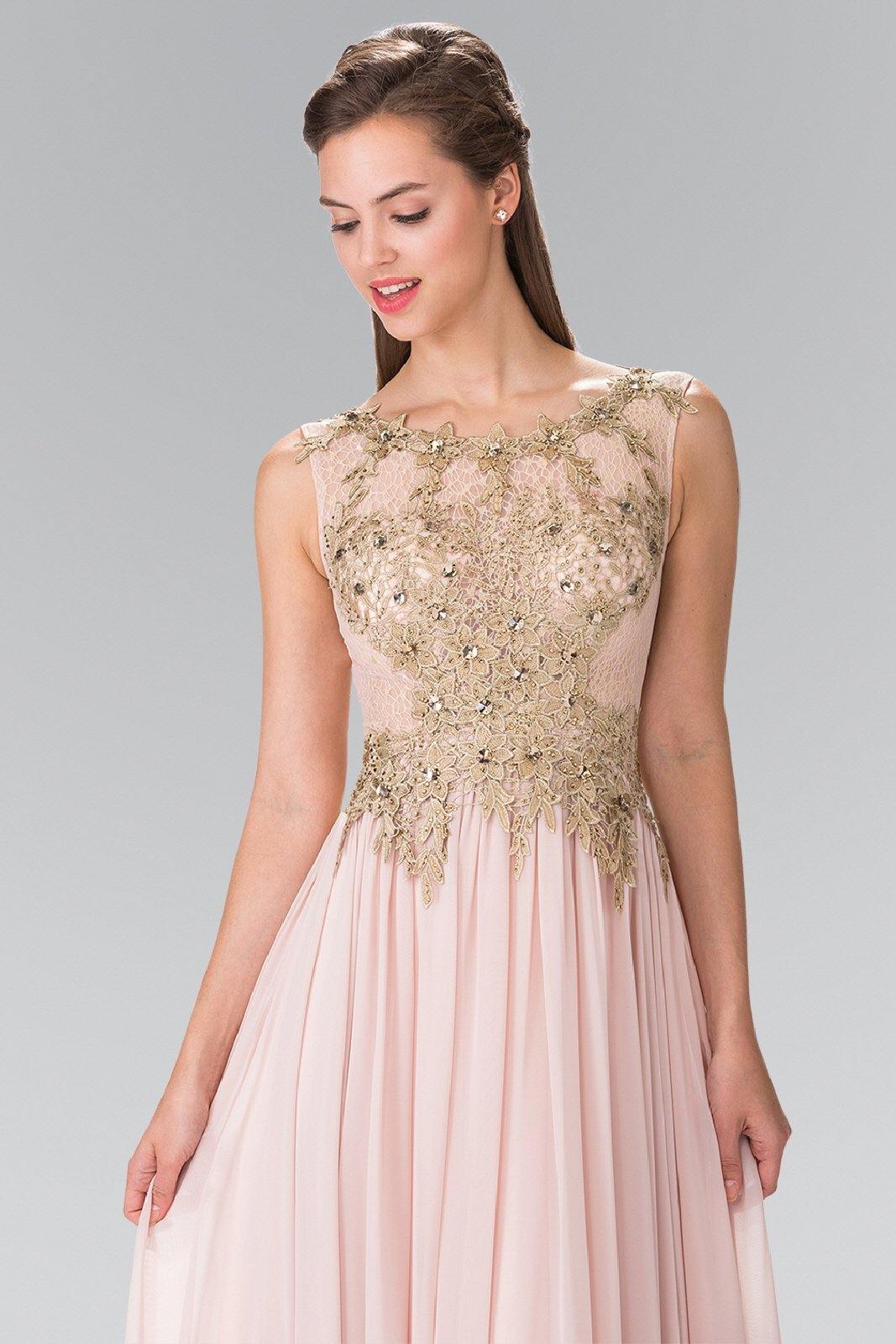 Flower Lace Chiffon Long Prom Dress
