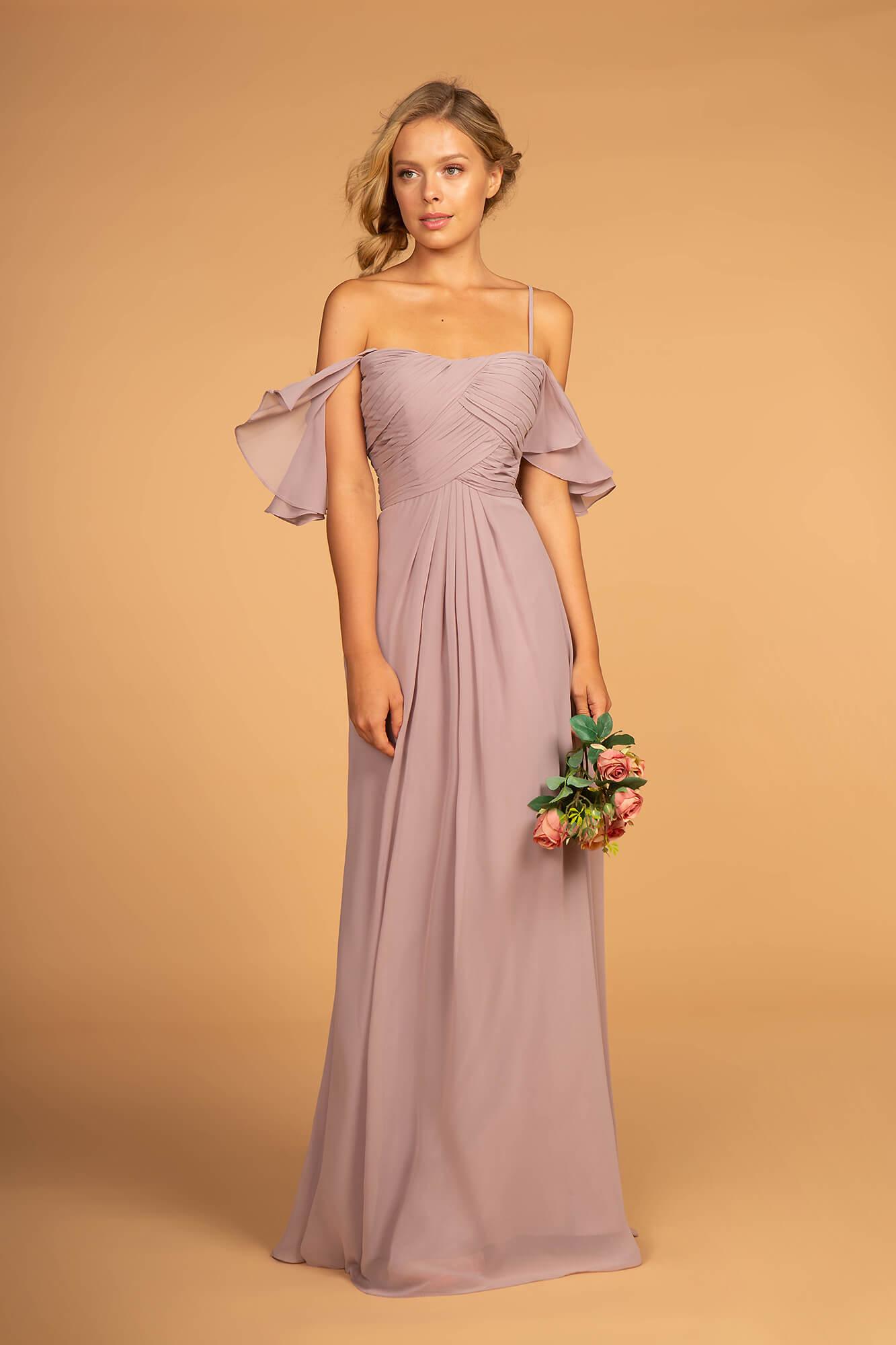 Formal Chiffon Long Dress Bridesmaid Mauve