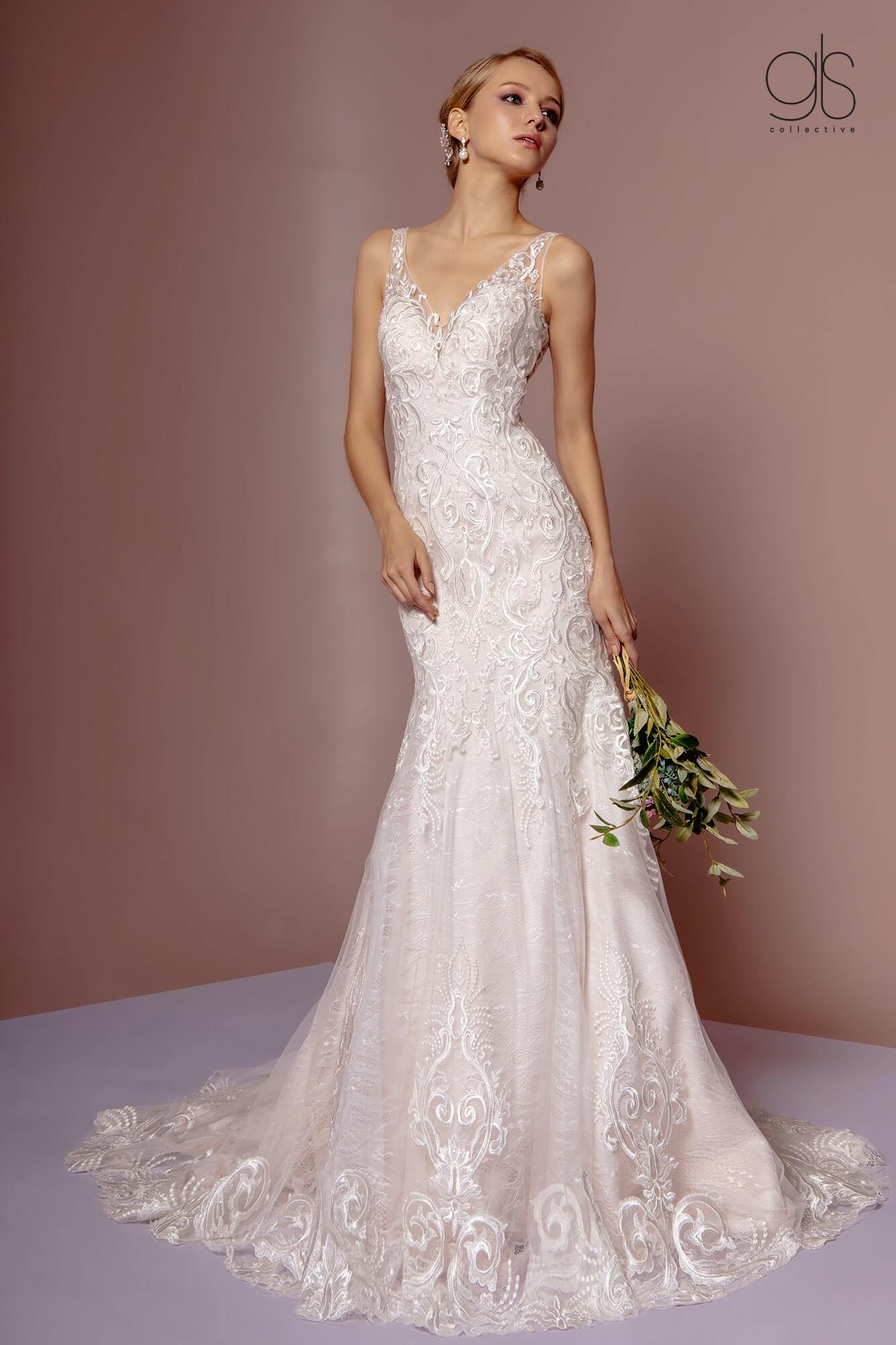 Fitted Long Bridal Gown Wedding Dress - The Dress Outlet Elizabeth K