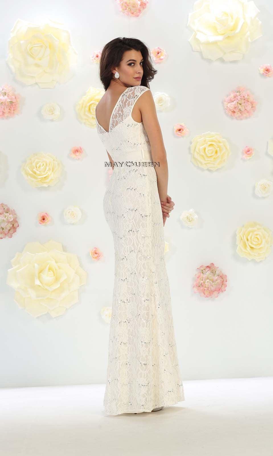 Formal Long Lace Evening Prom Gown - The Dress Outlet May Queen