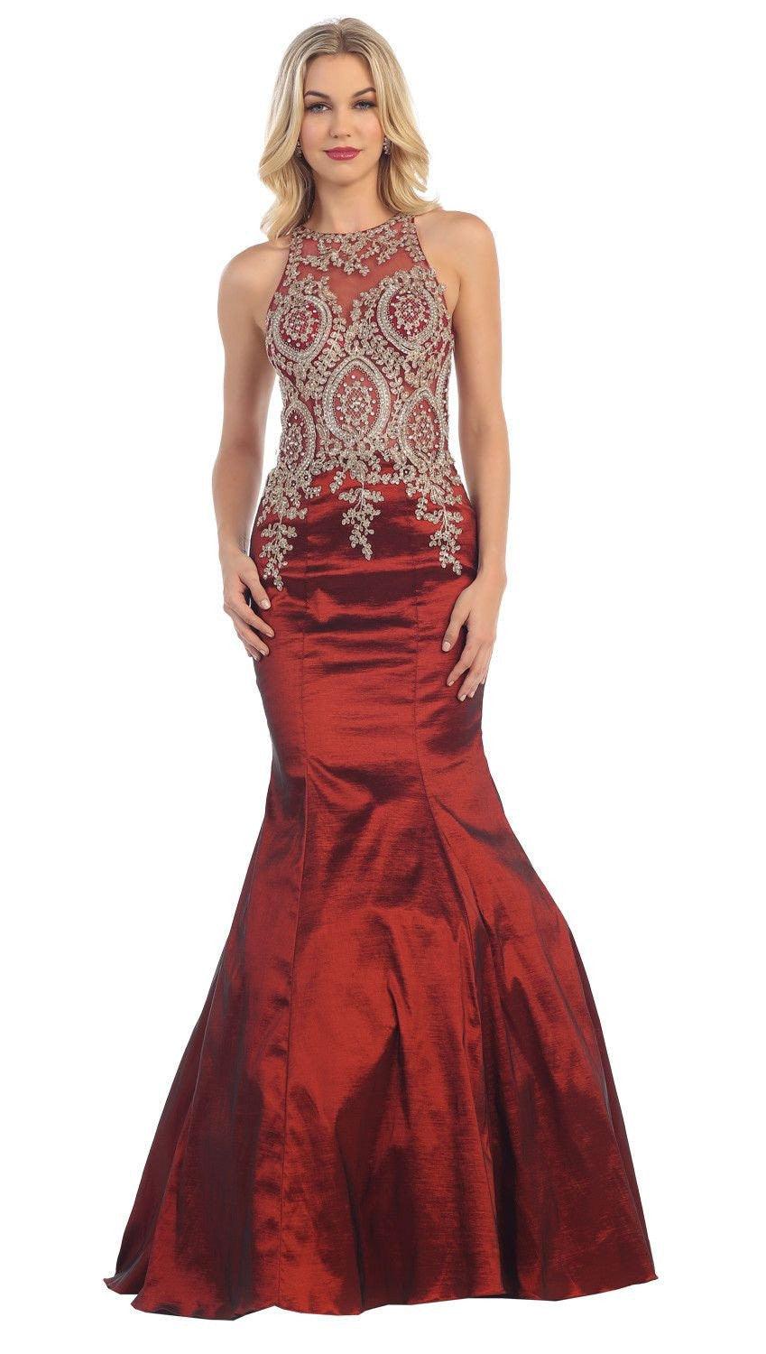 Formal Long Prom Dress Fitted Mermaid - The Dress Outlet May Queen