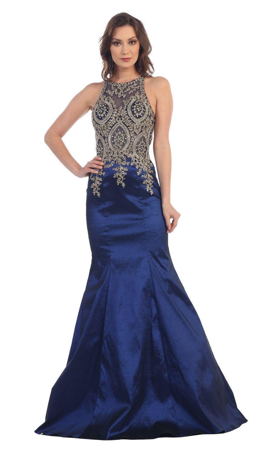 Formal Long Prom Dress Fitted Mermaid - The Dress Outlet May Queen