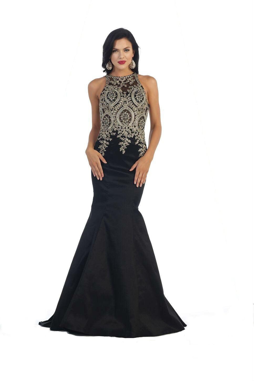 Formal Long Prom Dress Fitted Mermaid - The Dress Outlet May Queen