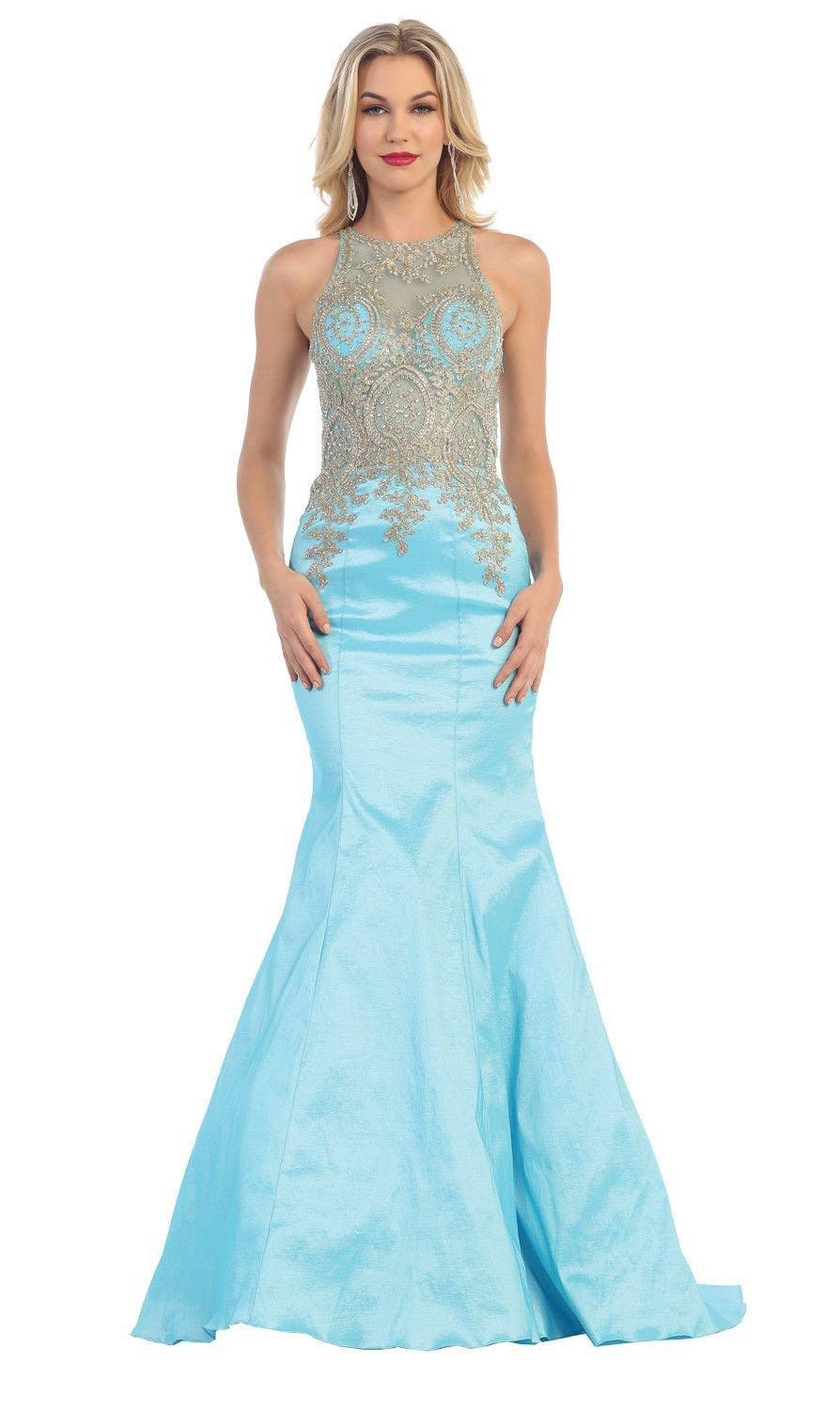 Formal Long Prom Dress Fitted Mermaid - The Dress Outlet May Queen