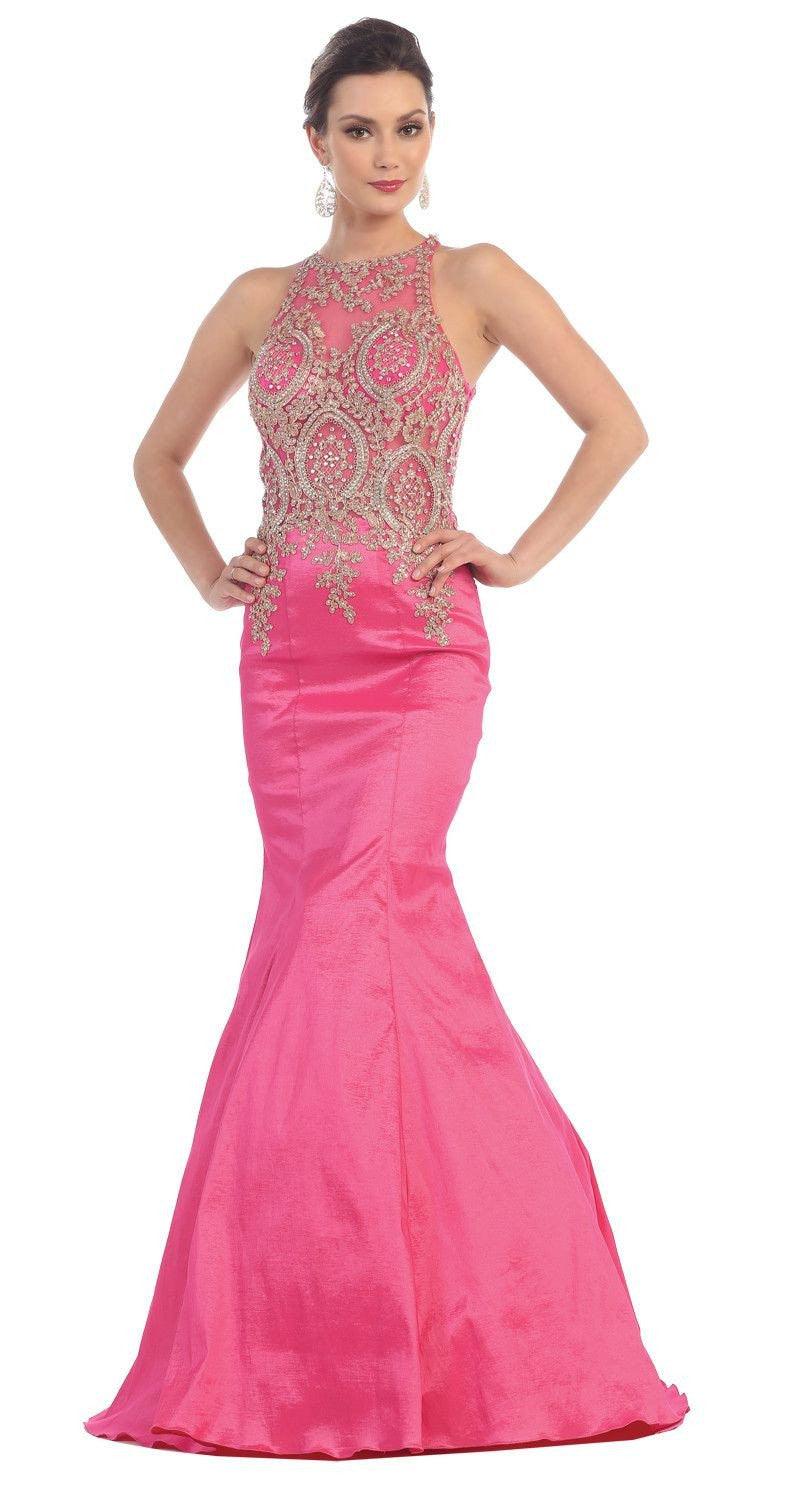 Formal Long Prom Dress Fitted Mermaid - The Dress Outlet May Queen