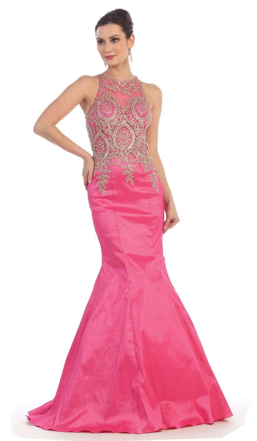 Formal Long Prom Dress Fitted Mermaid - The Dress Outlet May Queen