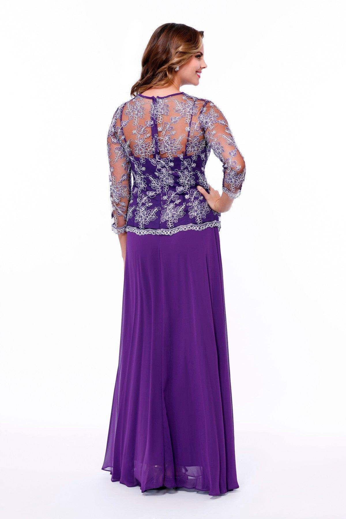 Formal Long Sleeve Mother of the Bride Dress Mocha