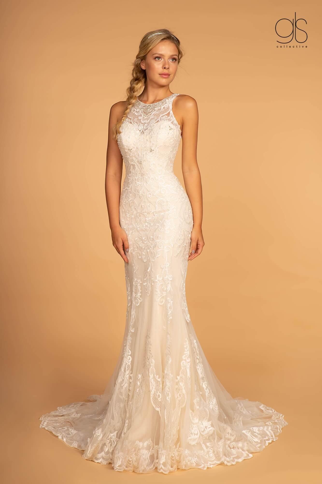 Ivory/Champagne Fitted Long Wedding Dress for $896.99 – The Dress Outlet