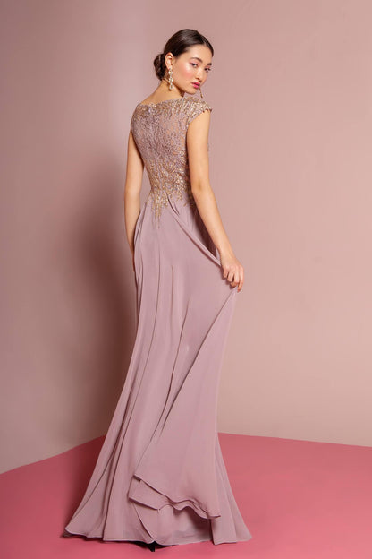 Formal Plus Size Long Dress Mother of the Bride Mauve Pink