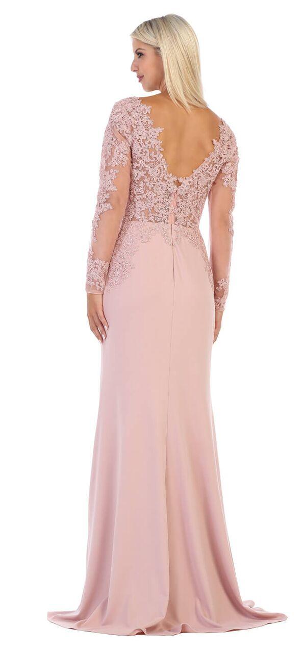 Formal Plus Size Long Sleeve Dress - The Dress Outlet May Queen