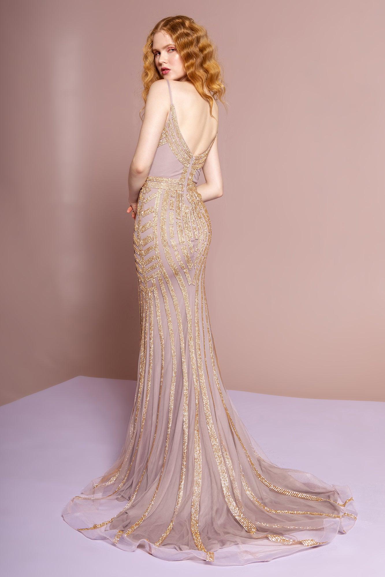 Formal Sweetheart Long Prom Dress All Beaded - The Dress Outlet Elizabeth K
