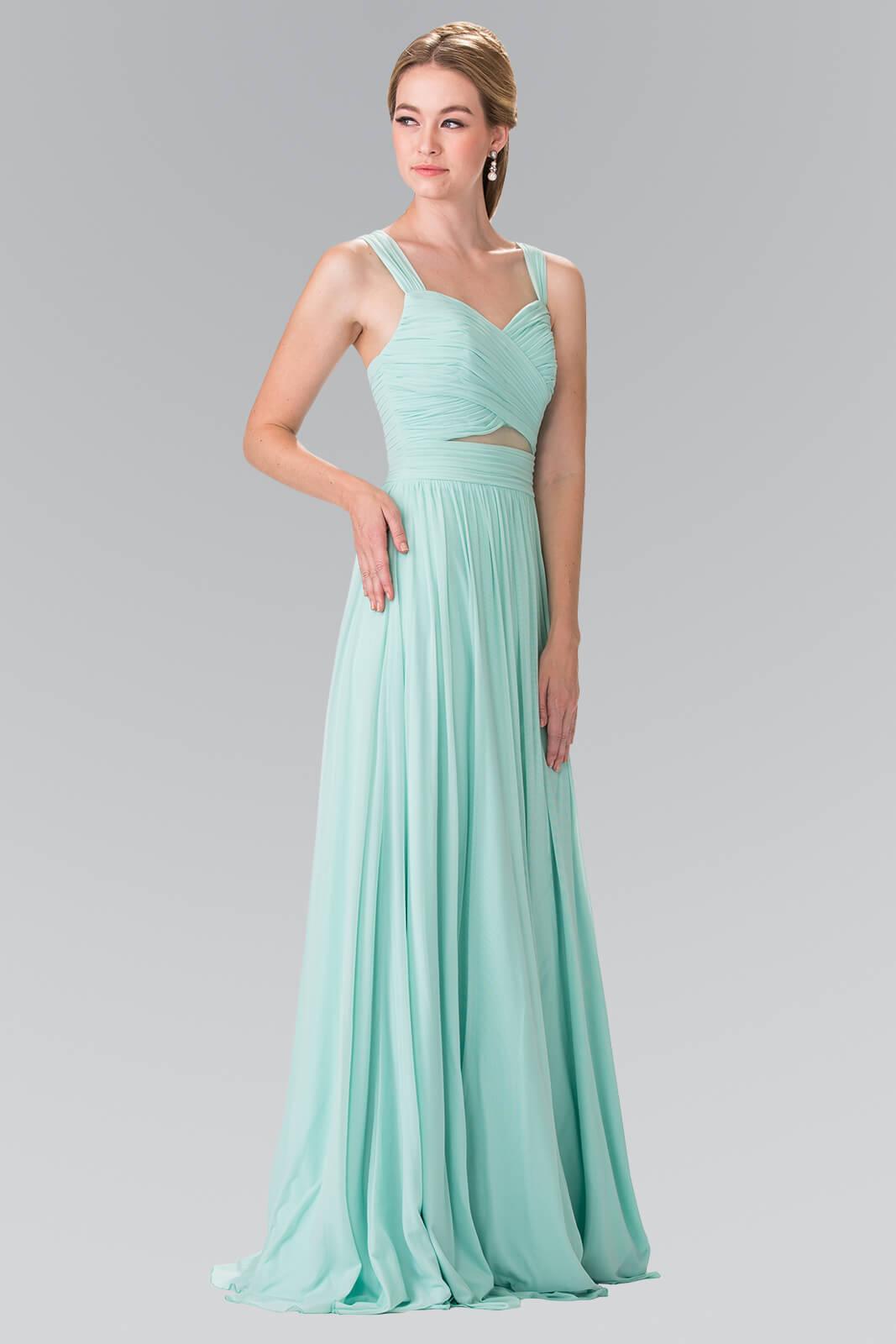 Front Cut-Out Bridesmaid Long Formal Dress - The Dress Outlet Elizabeth K
